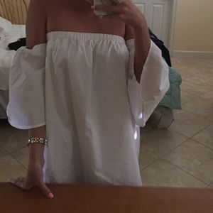 white off the shoulder dress